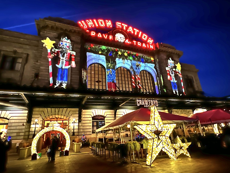 Denver Union Station Christmas lights