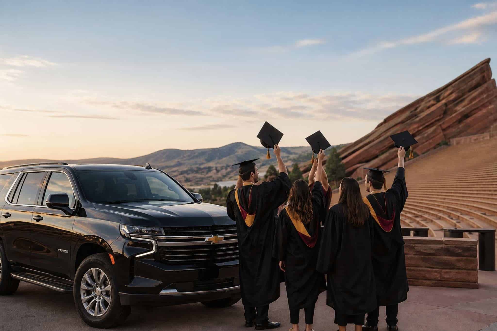 Private shuttle to red rocks graduation